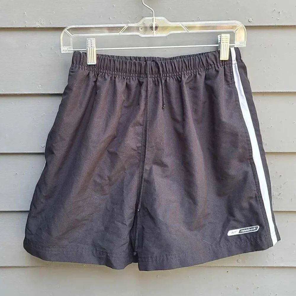 Reebok Black Tennis Shorts with White Stripe Accent size Large
